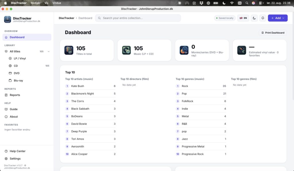 DiscTracker screenshot 1 of 12 – record and film collection software
