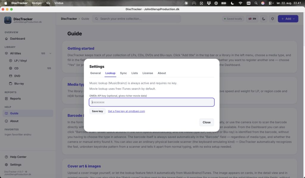 DiscTracker screenshot 8 of 12 – record and film collection software