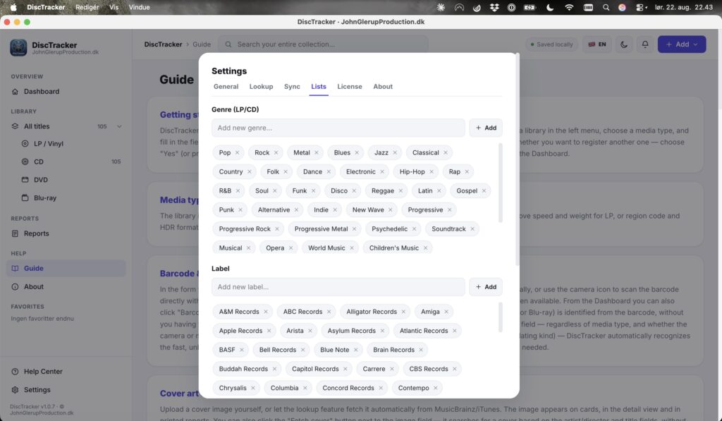 DiscTracker screenshot 10 of 12 – record and film collection software