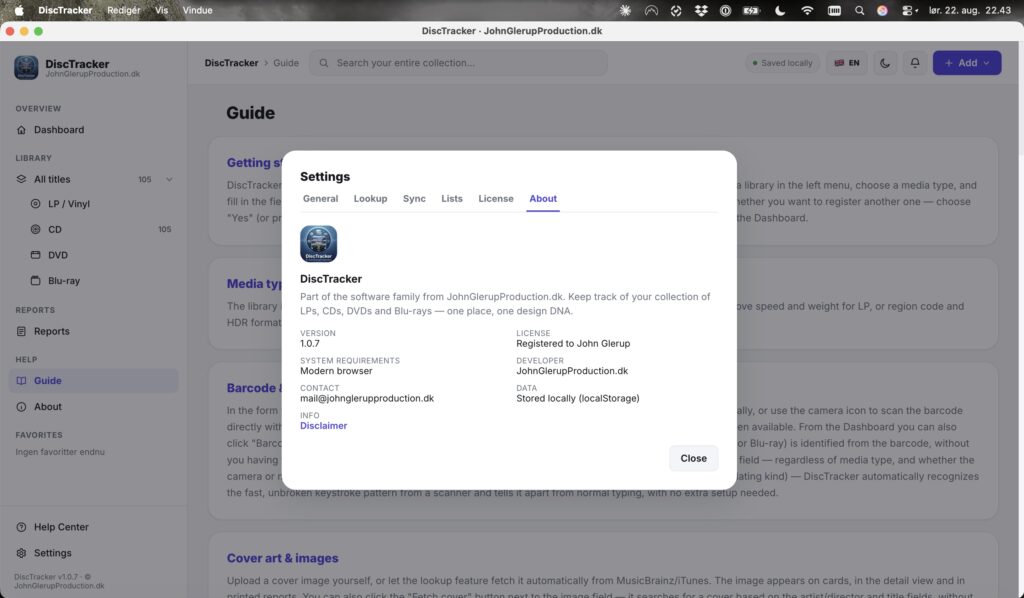DiscTracker screenshot 12 of 12 – record and film collection software