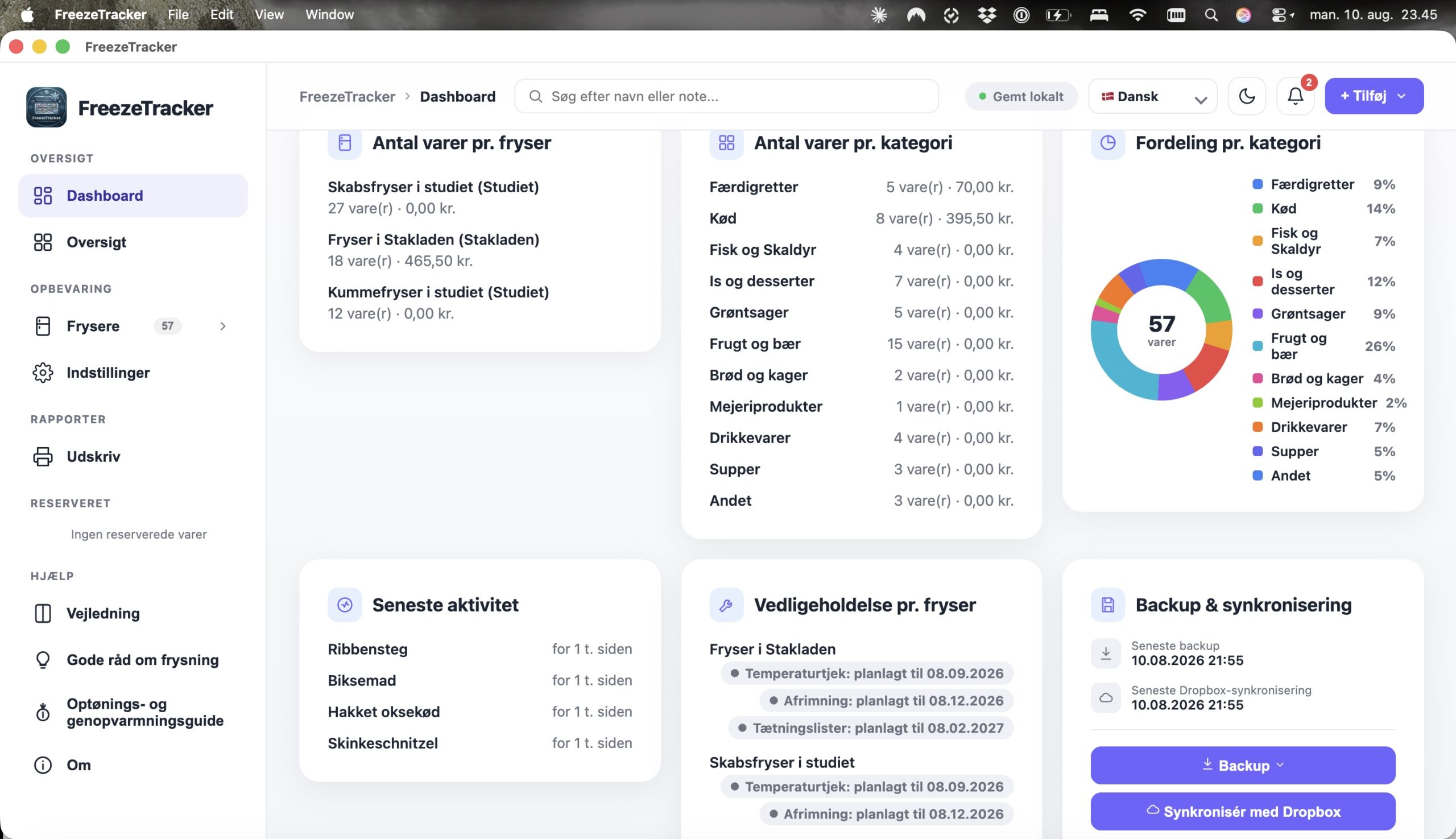 FreezeTracker skærmbillede 4