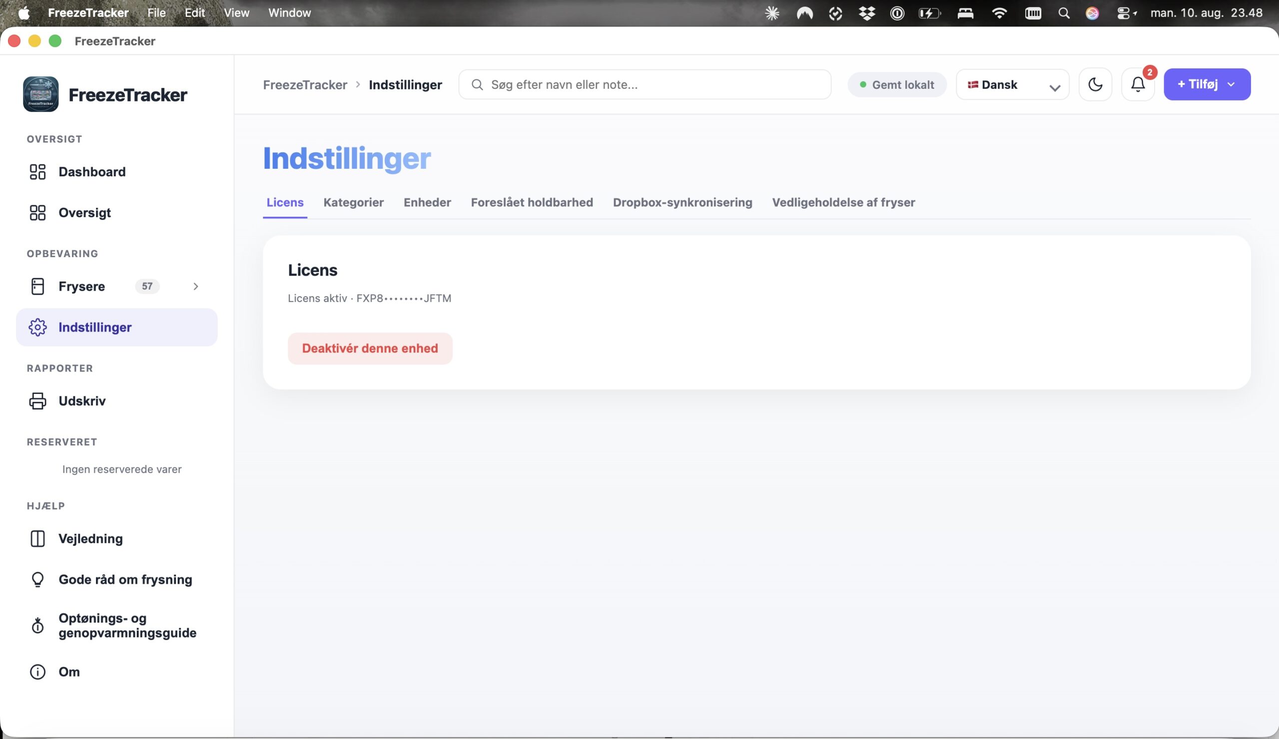 FreezeTracker skærmbillede 9