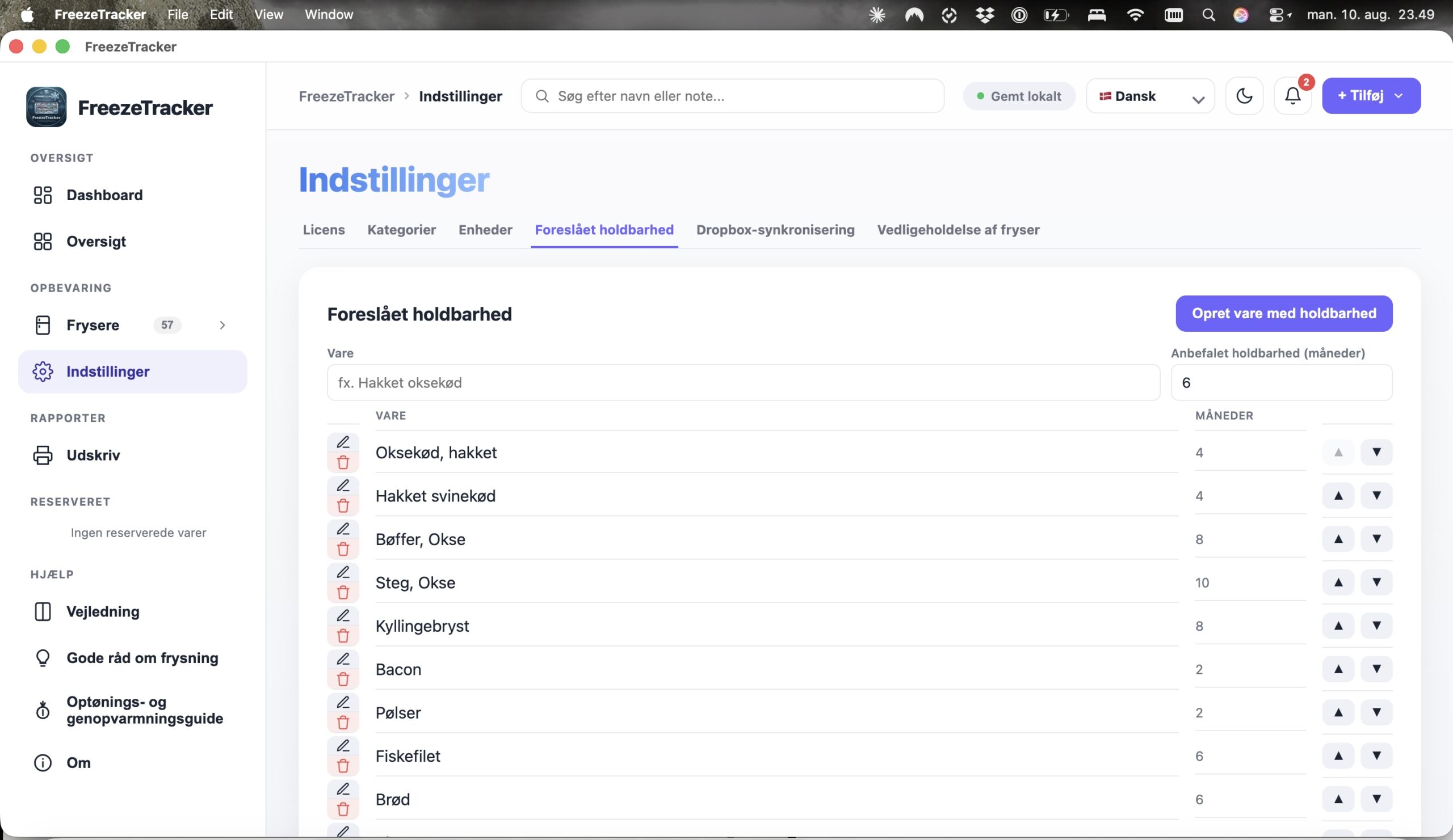 FreezeTracker skærmbillede 12