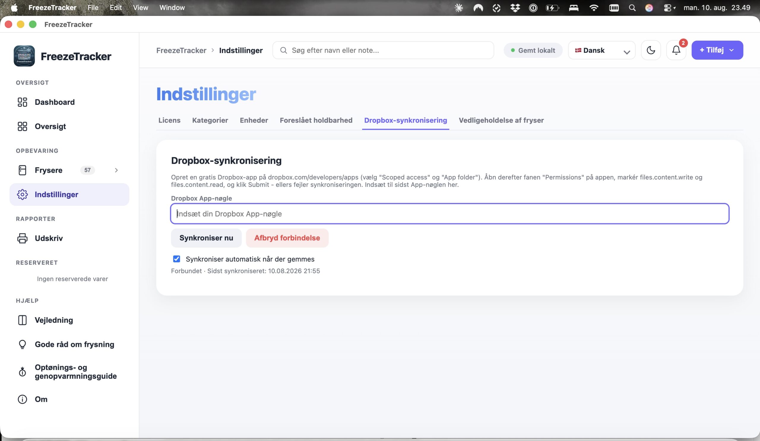 FreezeTracker skærmbillede 13