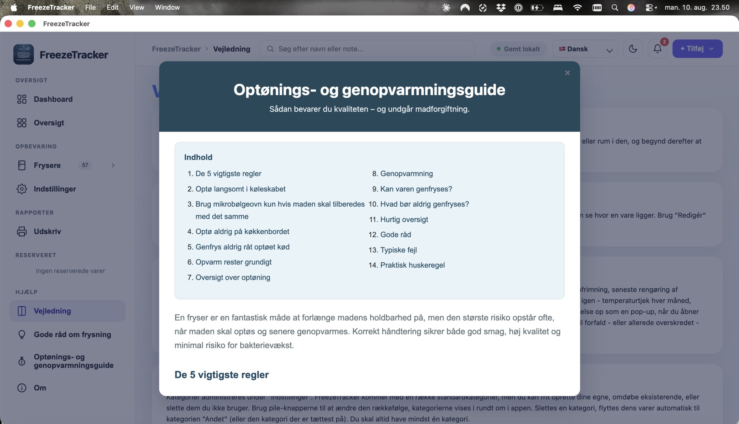 FreezeTracker skærmbillede 17
