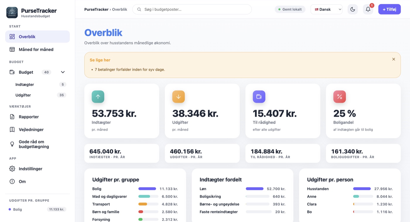 PurseTracker skærmbillede 1
