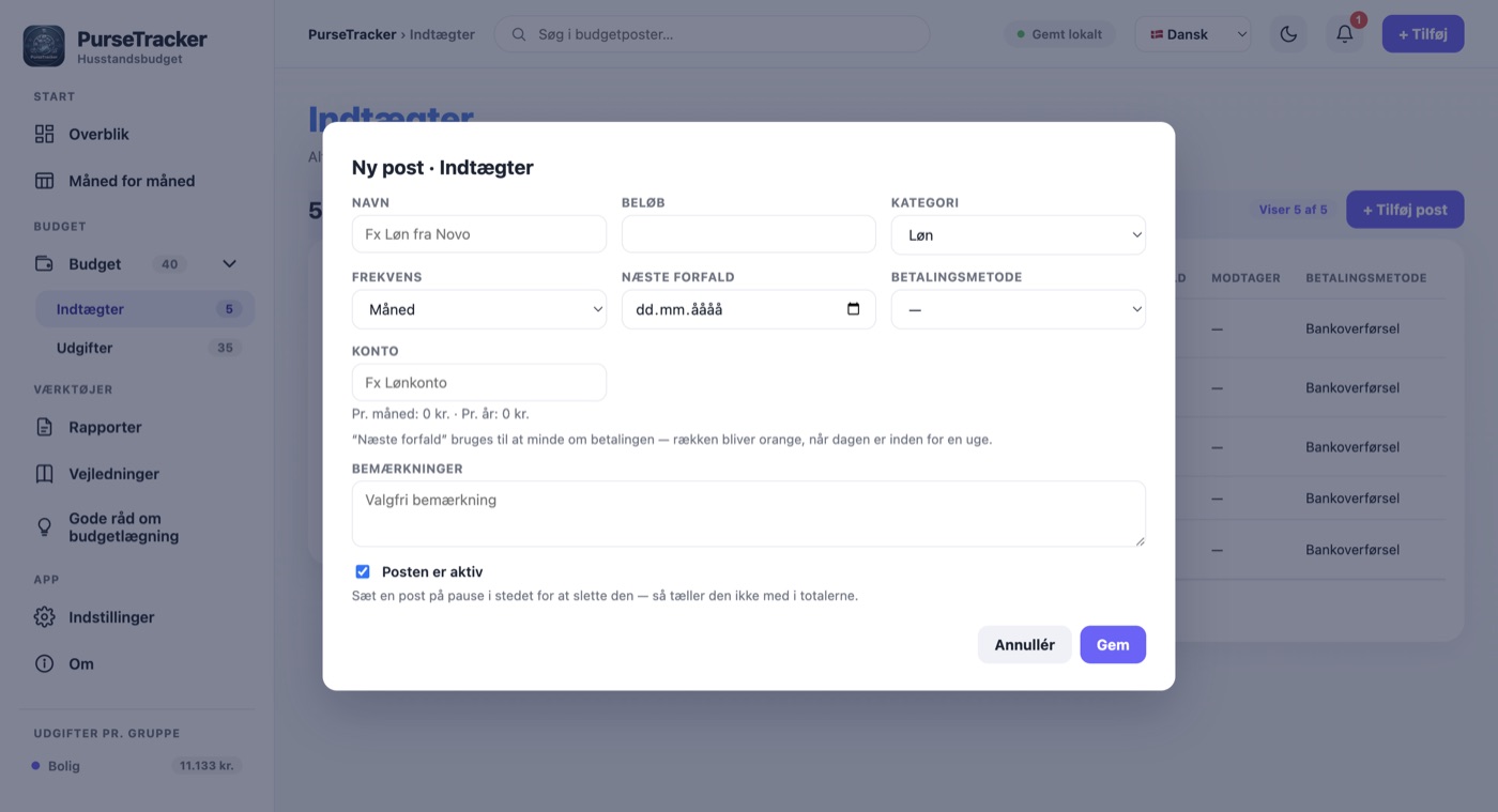 PurseTracker skærmbillede 7