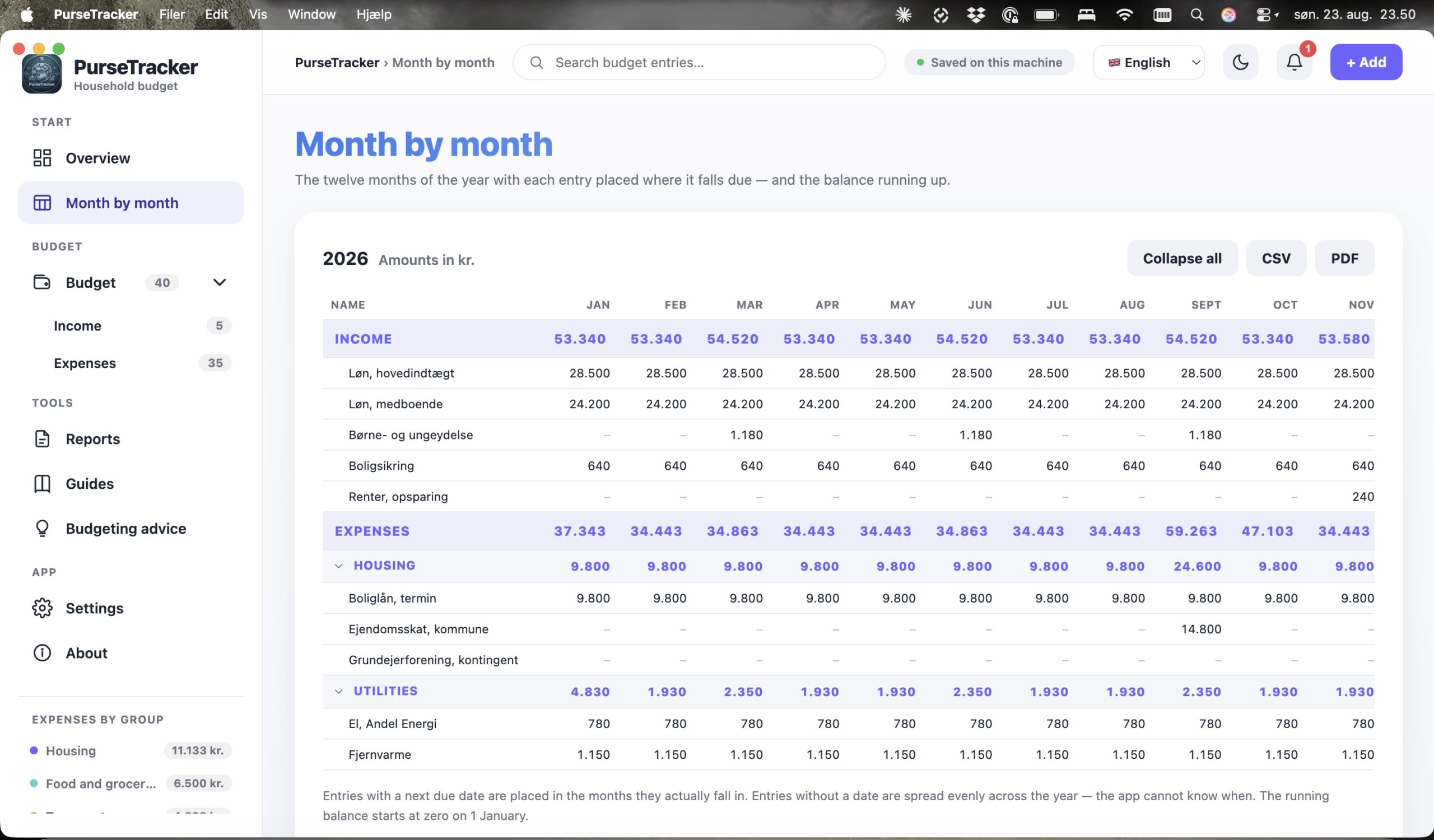 PurseTracker screenshot 3 of 15 – household budget and disposable income software