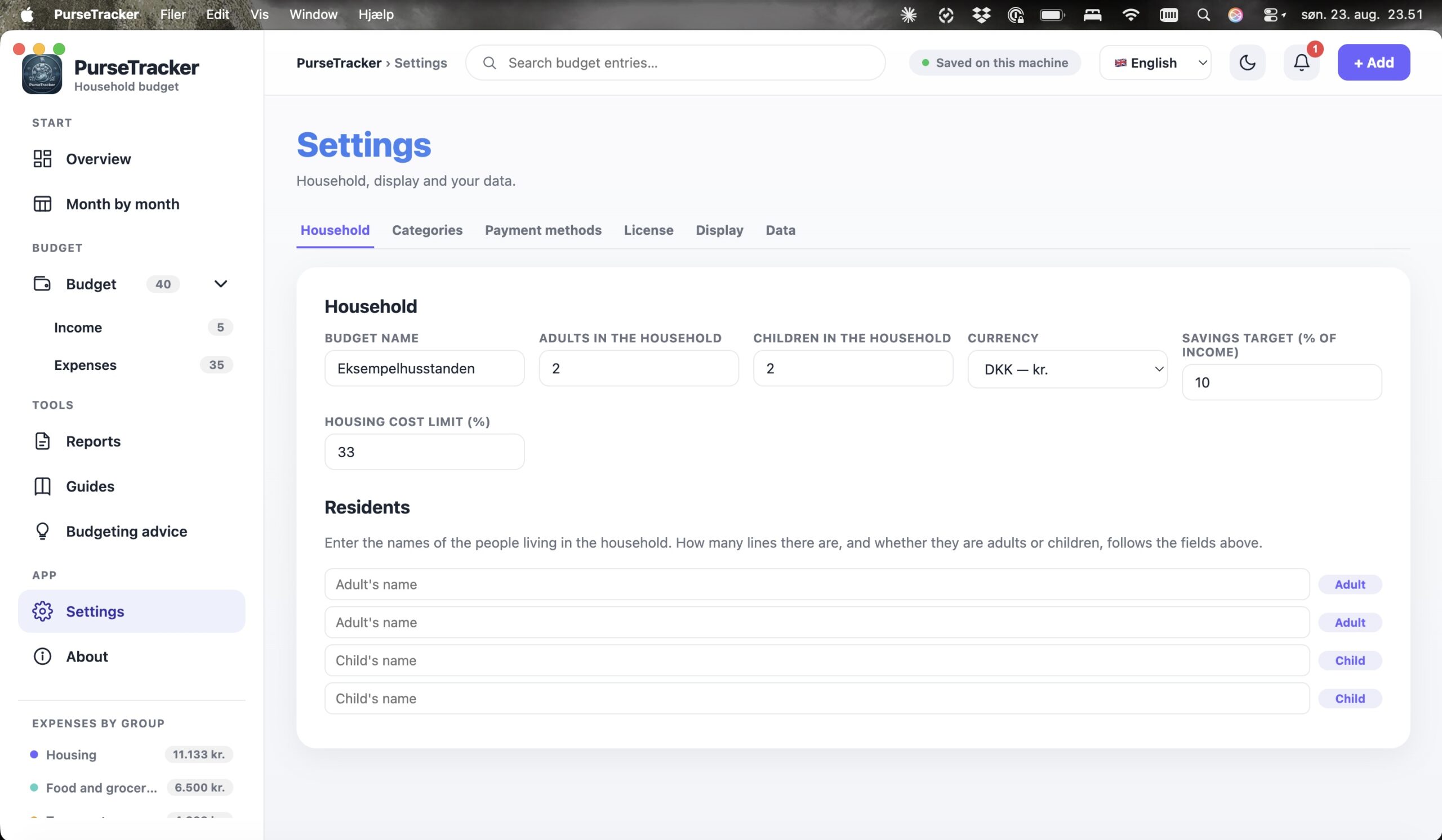 PurseTracker screenshot 9 of 15 – household budget and disposable income software