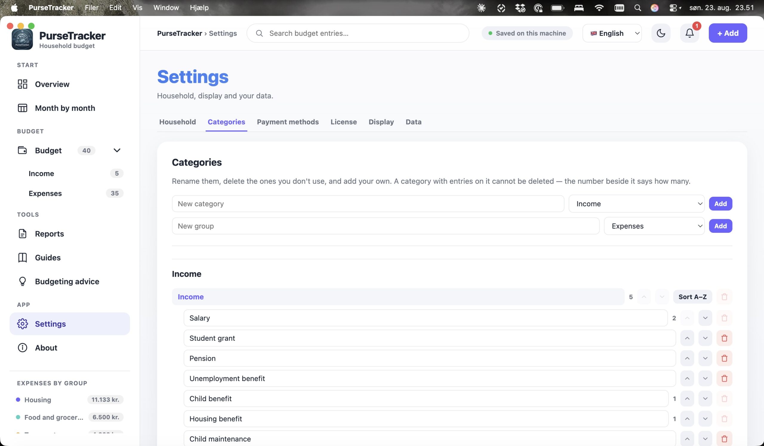 PurseTracker screenshot 10 of 15 – household budget and disposable income software