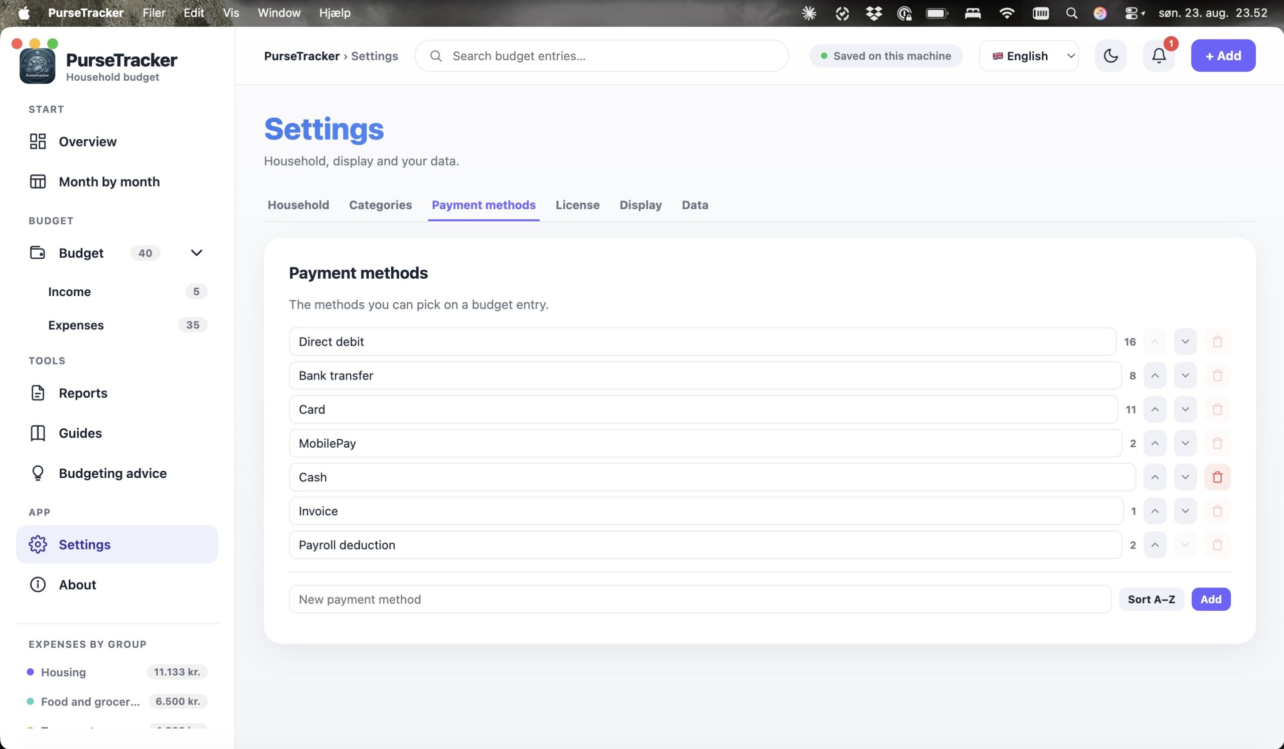 PurseTracker screenshot 11 of 15 – household budget and disposable income software