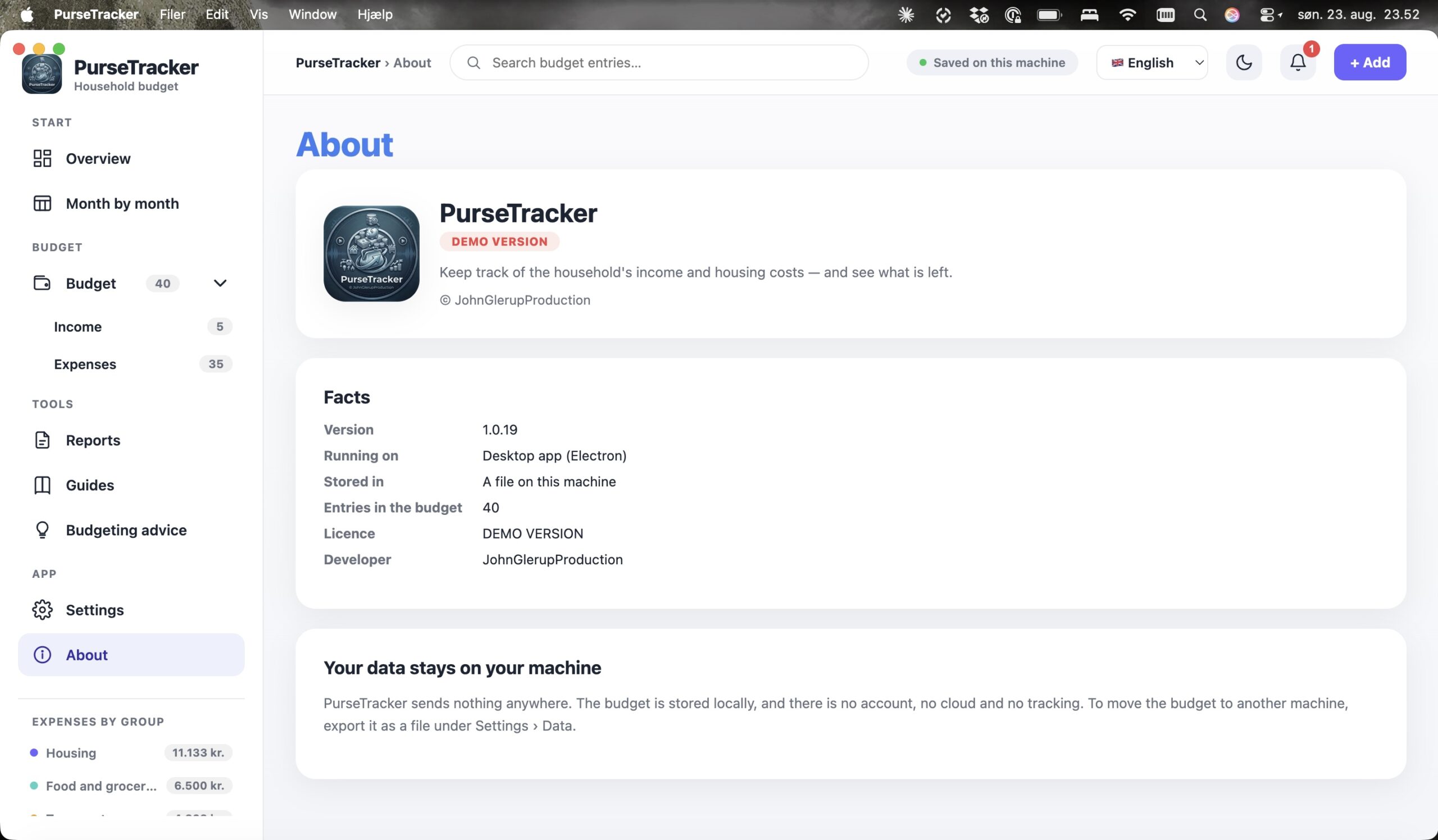 PurseTracker screenshot 15 of 15 – household budget and disposable income software