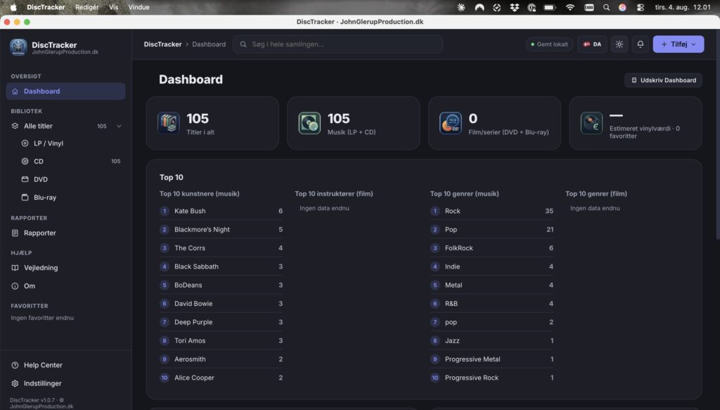 DiscTracker skærmbillede 6