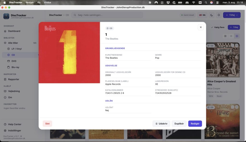 DiscTracker skærmbillede 10