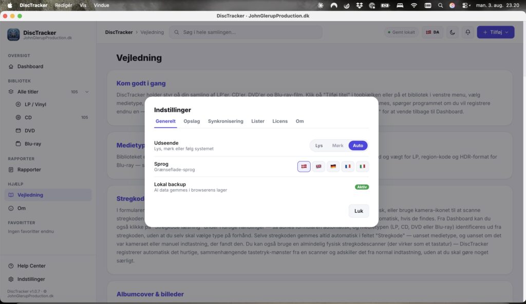 DiscTracker skærmbillede 15