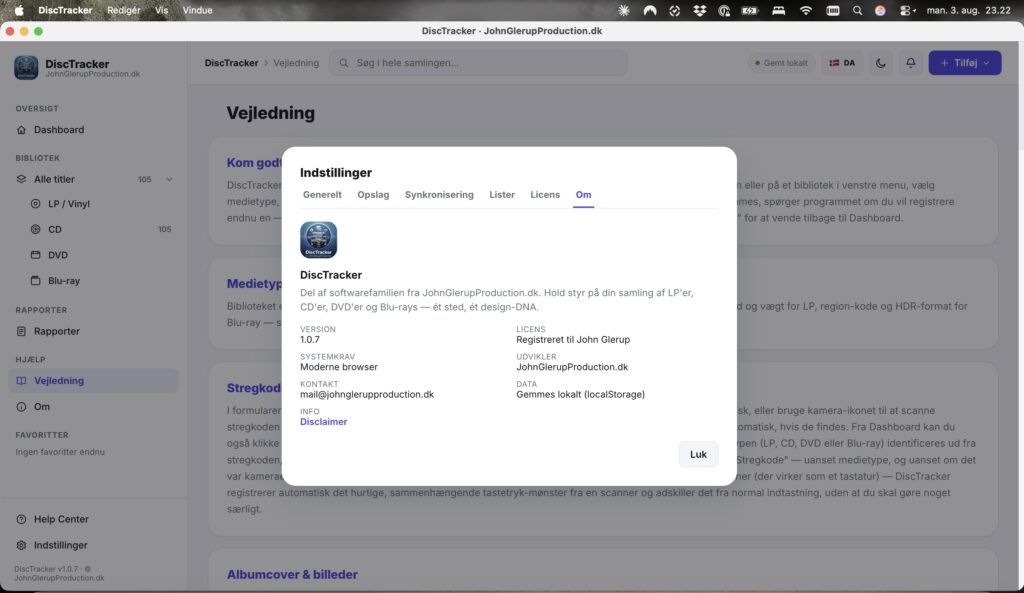 DiscTracker skærmbillede 20